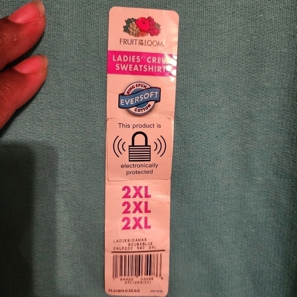 Bundle of 3-Fruit of the Loom Crew Scuba Blue Sweatshirt Womens Size 2XL NWT - Picture 9 of 11